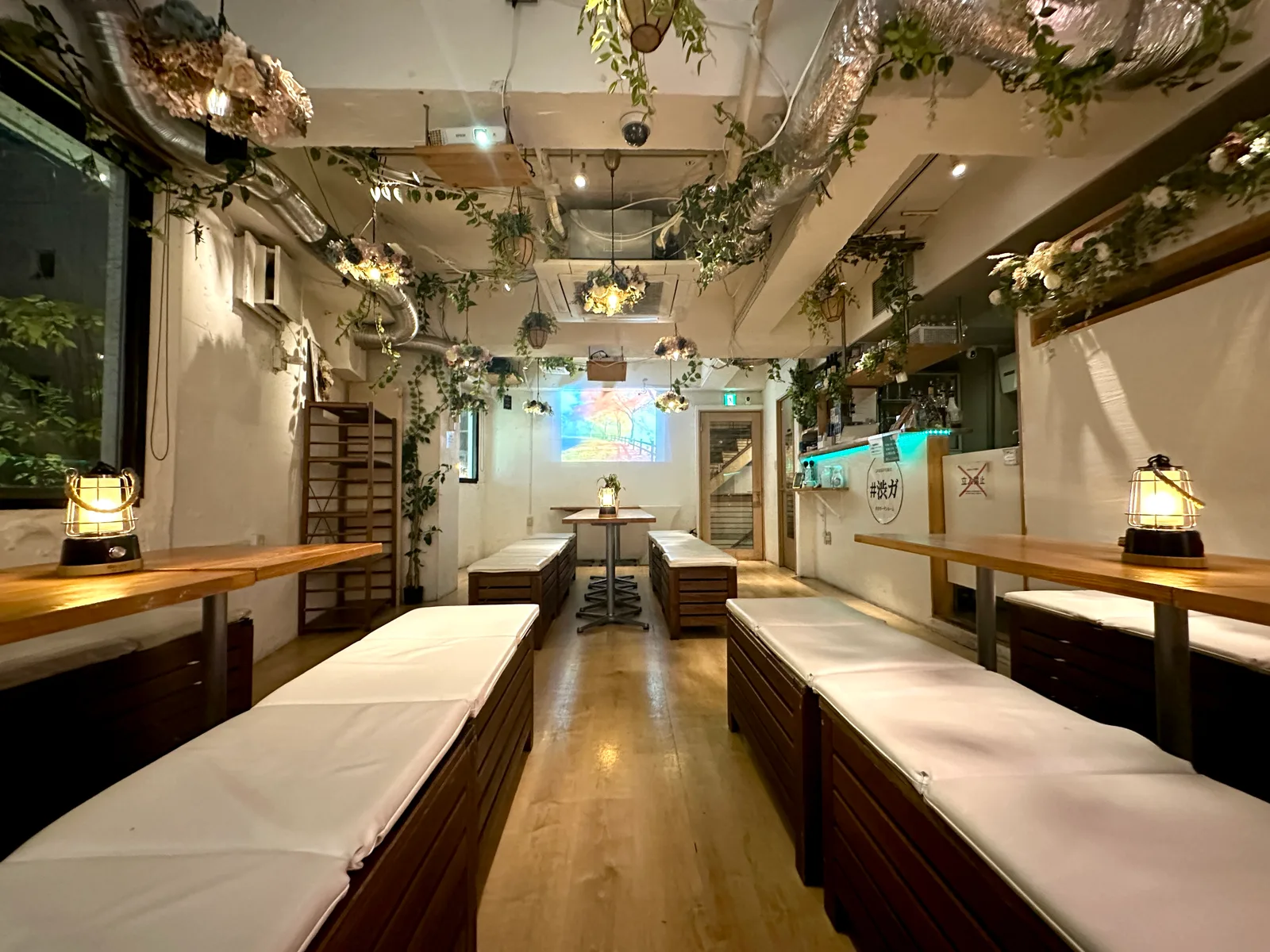 渋谷 ドライフラワー貸切パーティー会場 ガーデンルーム3Fの店内